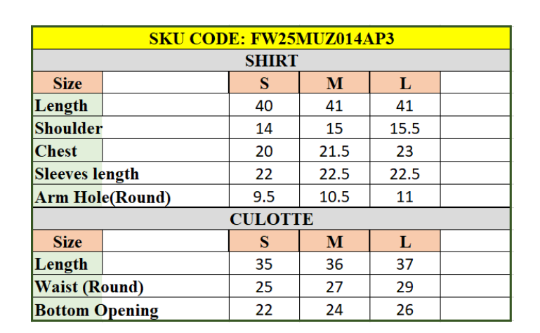 Size Chart