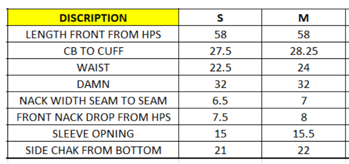 Size Chart