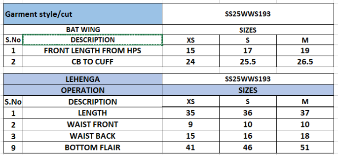 Size Chart