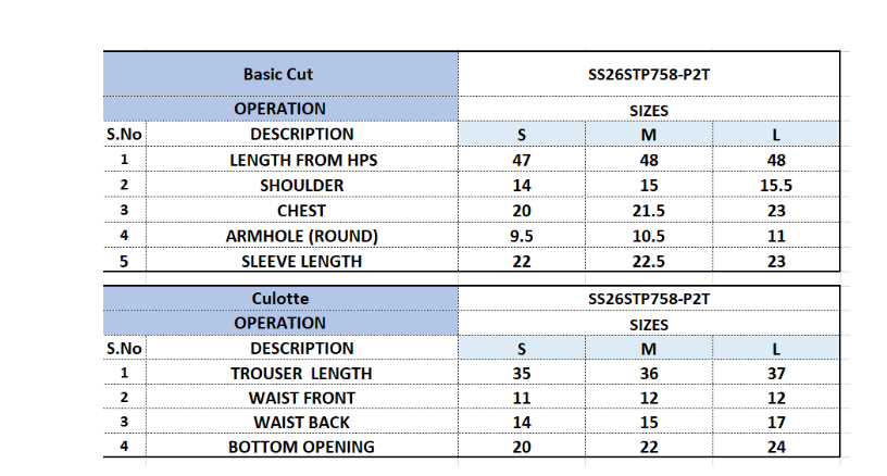 Size Chart