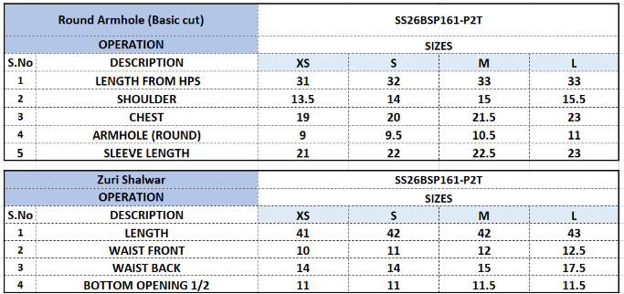 Size Chart