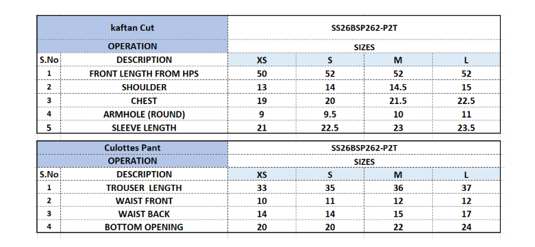 Size Chart