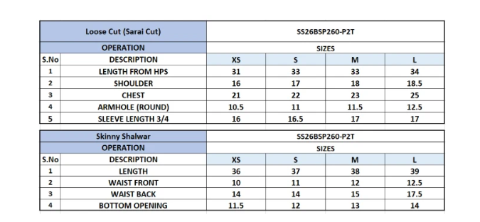 Size Chart