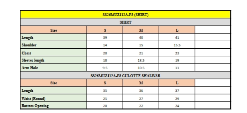 Size Chart