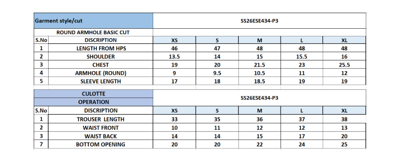 Size Chart