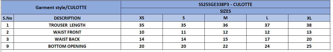 Size Chart