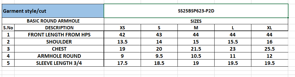 Size Chart