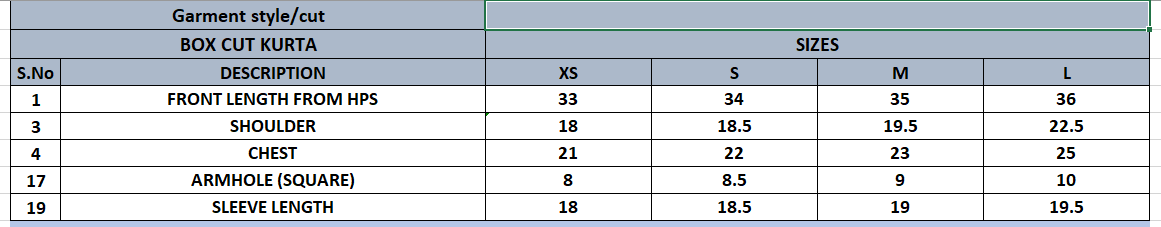 Size Chart