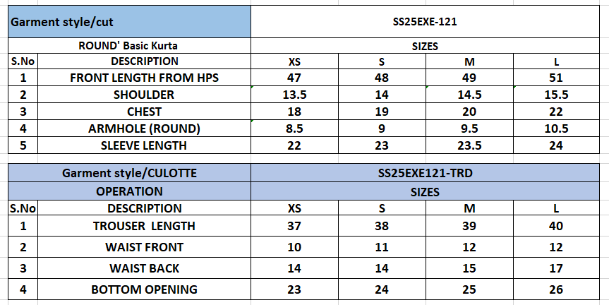 Size Chart
