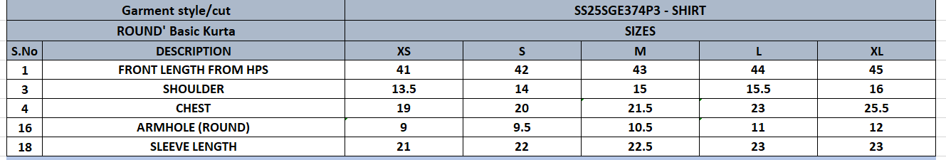 Size Chart