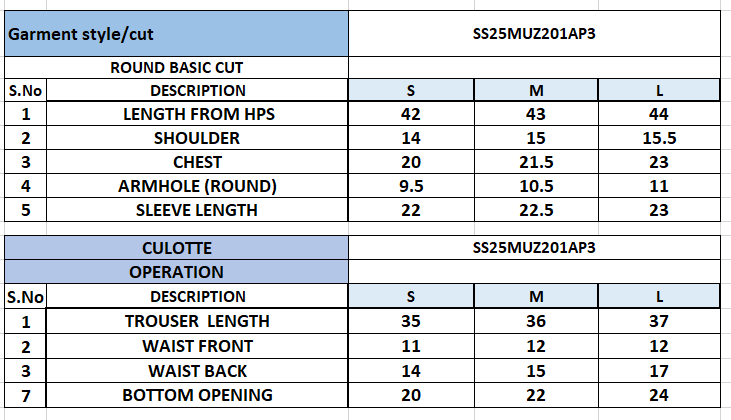 Size Chart