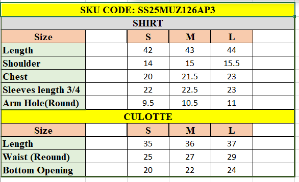 Size Chart