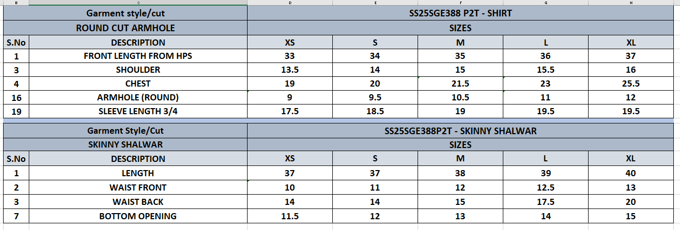 Size Chart