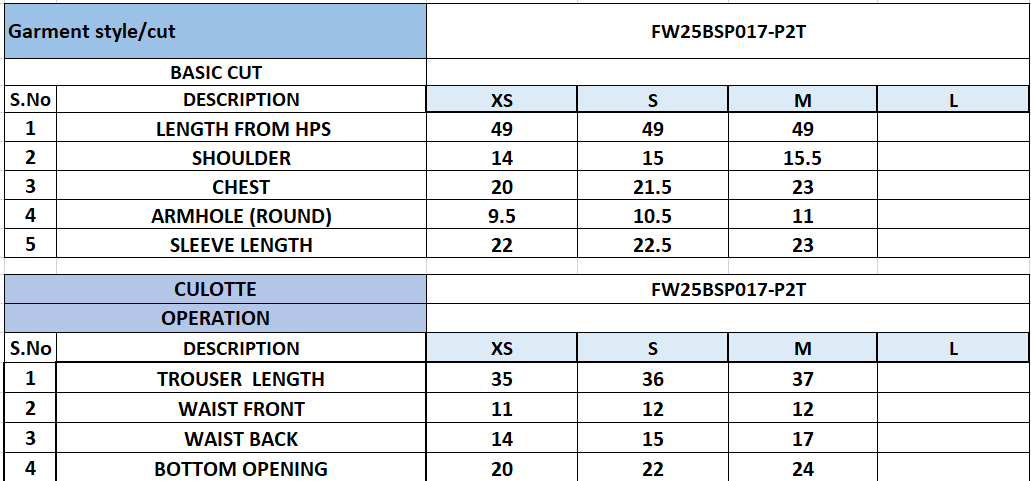 Size Chart