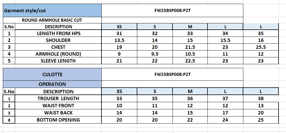 Size Chart