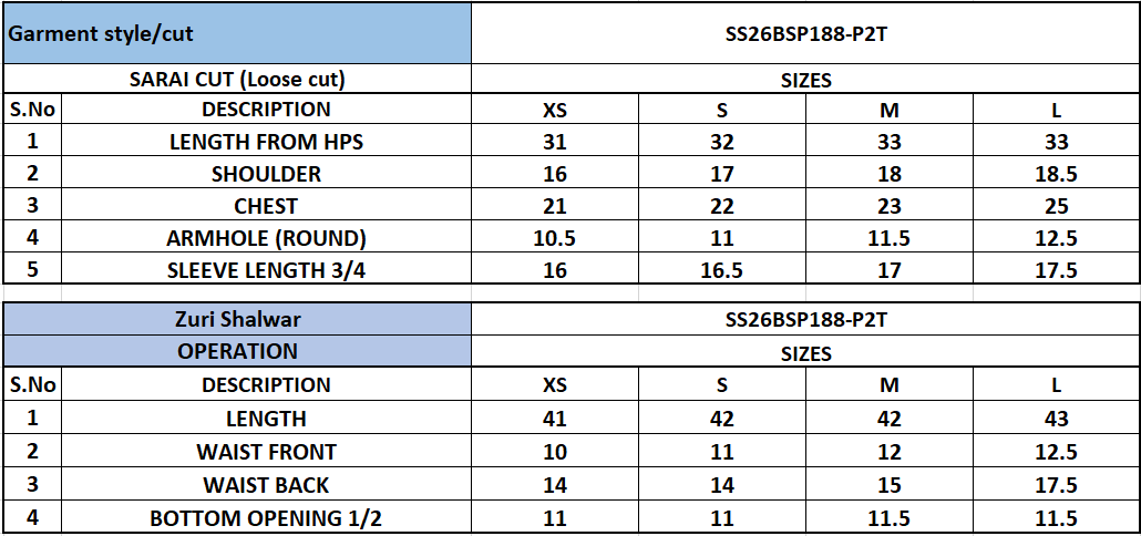 Size Chart