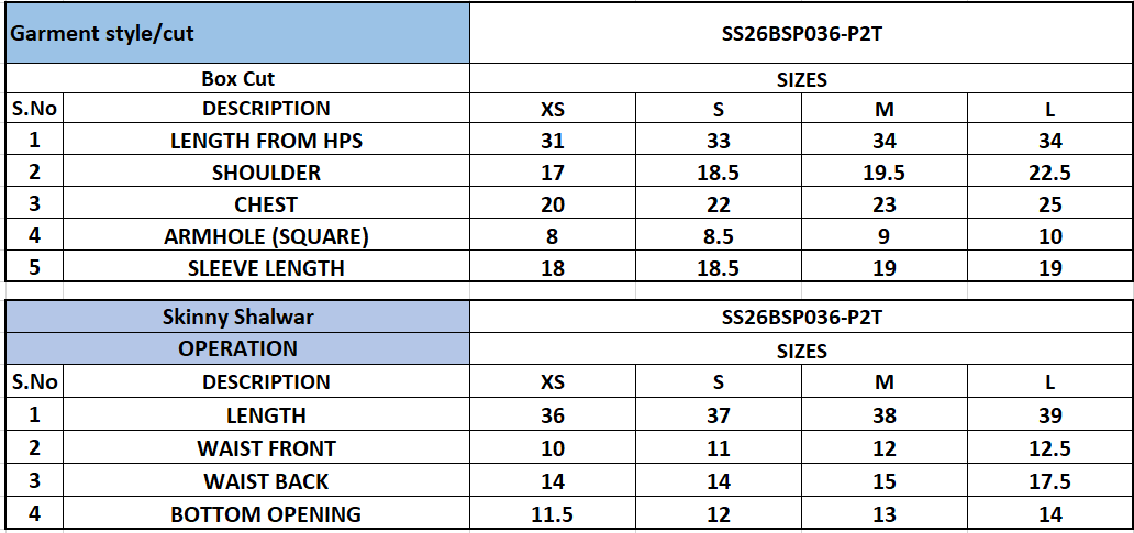 Size Chart