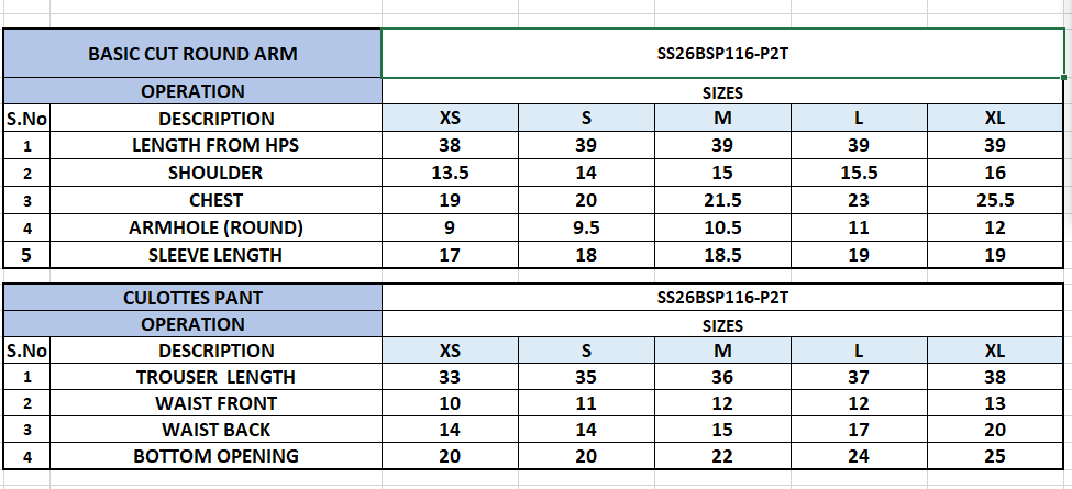 Size Chart
