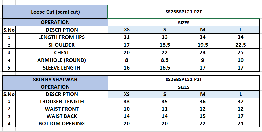 Size Chart