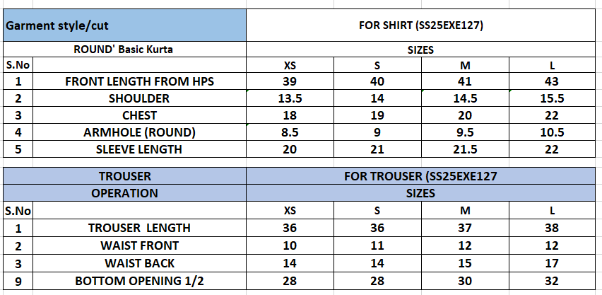 Size Chart